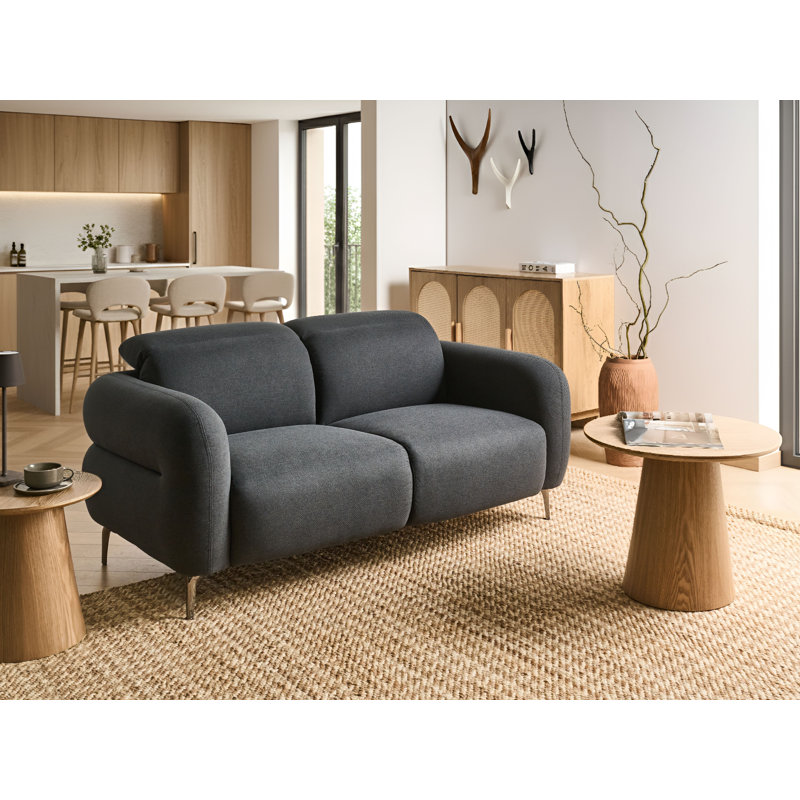 2 Seater Fabric Sofa, Black