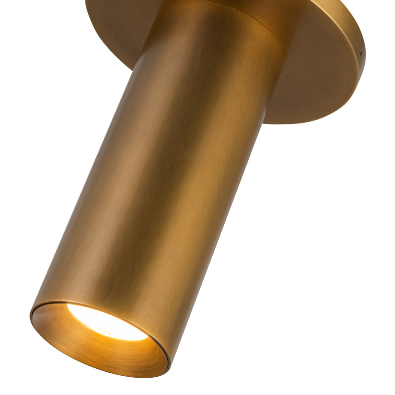 Mason 1 - Light LED Flush Mount, Vintage Brass