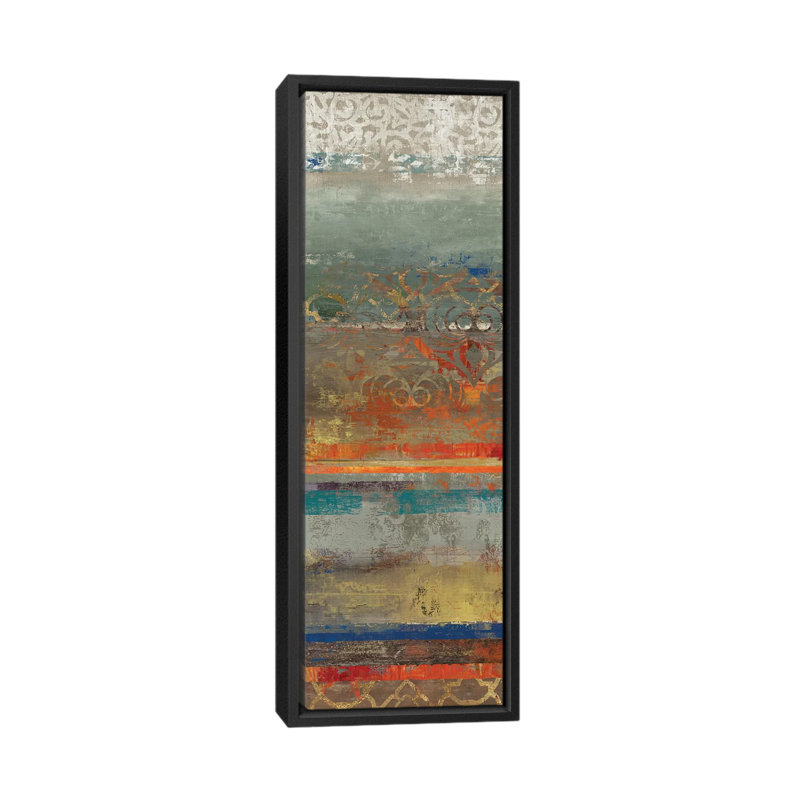 « dentelle abstract i », impression sur toile tendue, H 36 po x l 12 po x P 1,5 po, Toile avec cadre noir