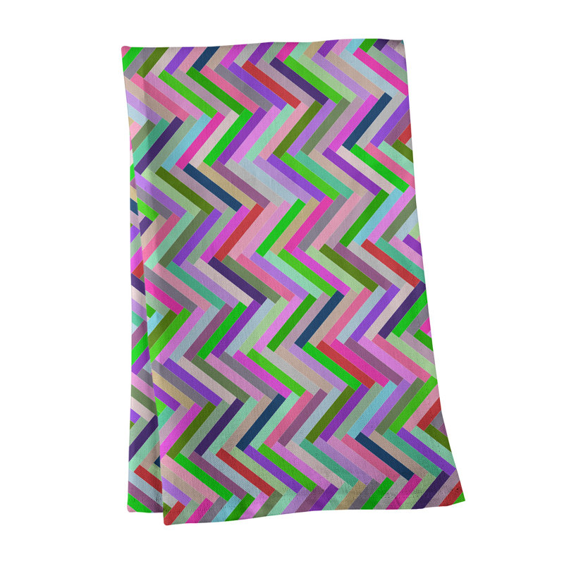 Torchon Herringbone, Rose, Sergé de polyester