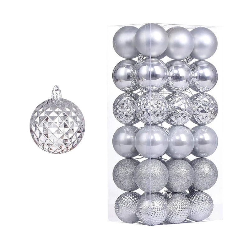 Ensemble de boules de Noël, boules décoratives de Noël, 36 pièces, F