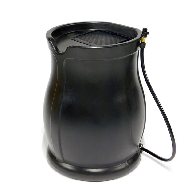 FCMP baril d'eau de pluie d'extérieur Catalina 45 gallons FCMP, granit, Black, 1