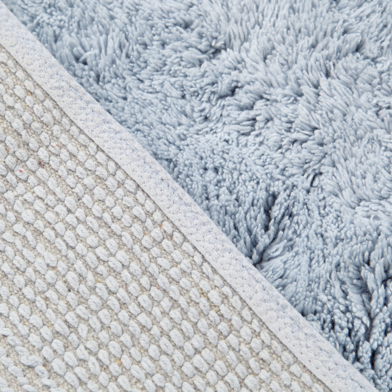 Nautica Peniston Solid Cotton Bath Rug Runner, Blue, 60"L x 22"W 