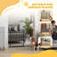 Dog Gate Wide Stair Gate with Door 76H x 75115W cm Black-102236130