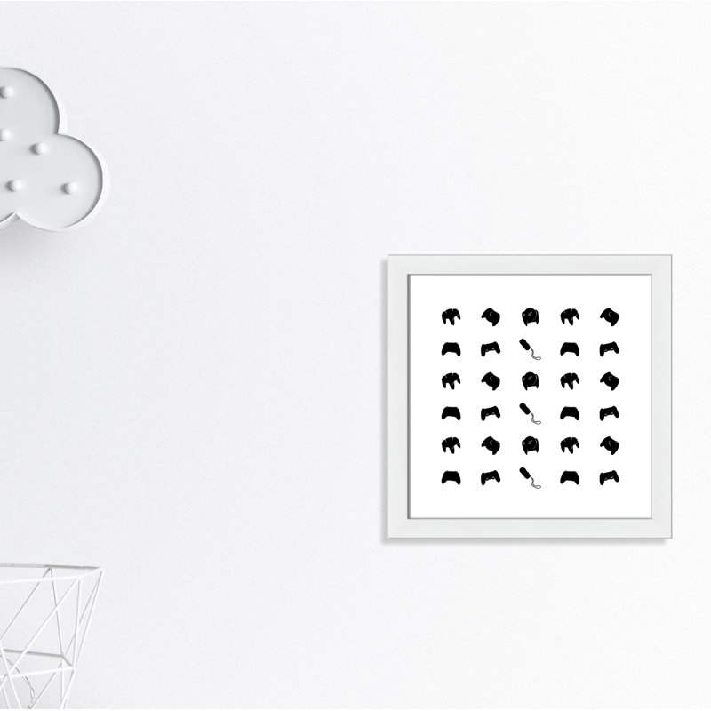 Imprimé papier à motif de joueur, H 16 po x l 16 po x P 0,63 po, Cadre blanc