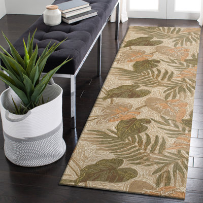 Tapis d'intérieur / extérieur brun clair touffeté à la main Demirhan