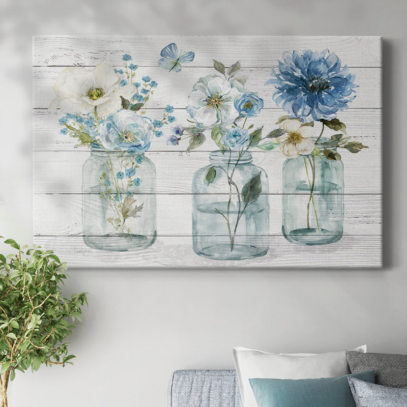 «Bottled Blues», toile tendue avec châssis, H 12 po x l 18 po