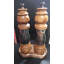 Ensemble moulin à sel et à poivre en bois d'acacia de 20 cm avec plateau en bois, brosses et cuillère