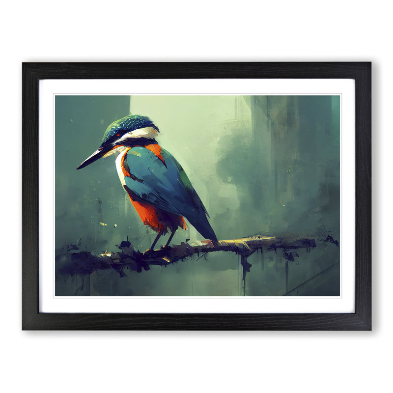 Kingfisher Bird Vol.5 - Framed Print, Black, 25cm H x 34cm W x 2cm D