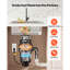 Broyeur de déchets alimentaires, moteur CC 1 CV 3700 tr/min, système de broyage des déchets alimentaires à fixation par 3 boulons avec protection contre les éclaboussures et cordon d'alimentation pour cuisines, broyeur à alimentation continue pour évier de cuisine