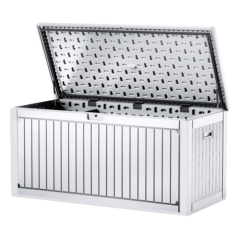 260 Gallon Resin Outdoor Deck Box, Cream