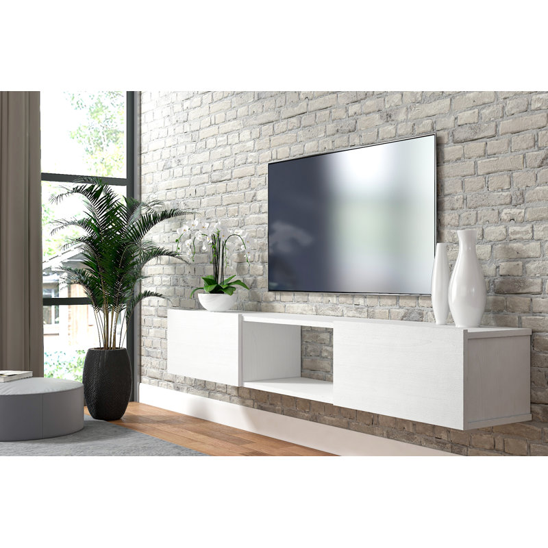 Sculley 71'' Floating TV Stand Up to 80" TV's Wall Mounted Media Console, White