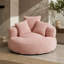 Pouf une place en velours côtelé rose avec mousse mémoire, 3 coussins et accoudoirs