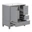 Meuble-lavabo autoportant de 30 po avec lavabo simple en céramique, une porte avec tablette et 3 tiroirs