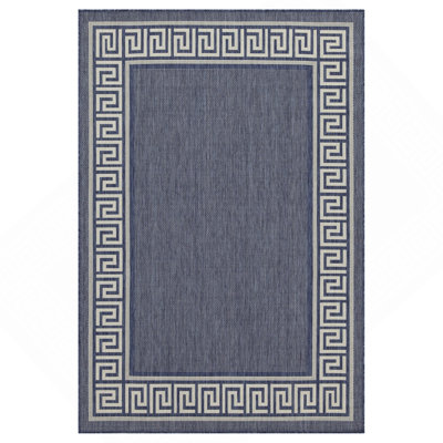 Blue 7 Ft. 10 In. X 10 Ft. 3 In. Indoor/Outdoor Area Rug