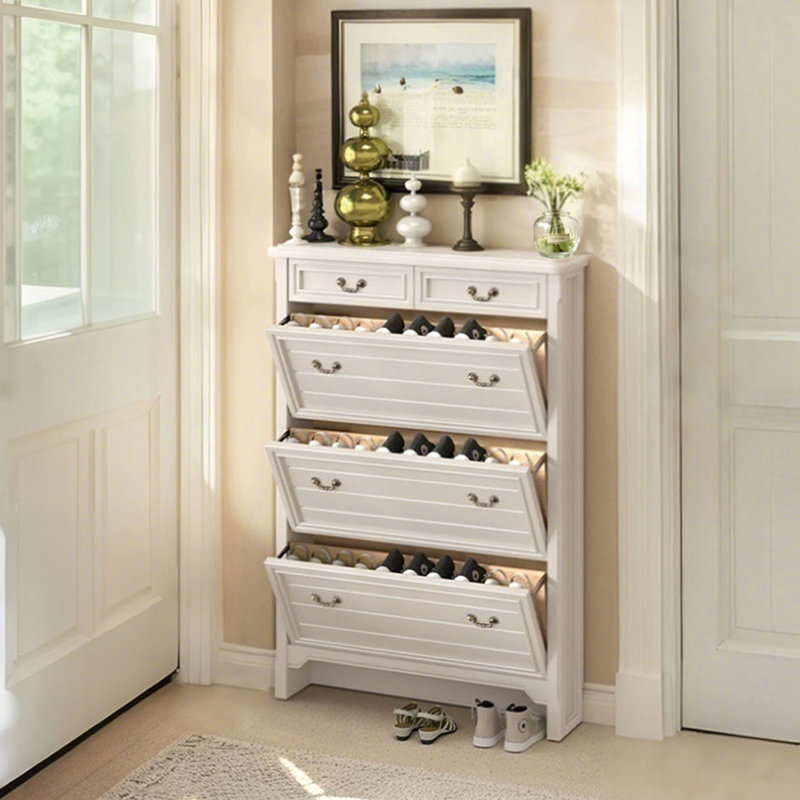 Beige Solid wood Shoe Storage