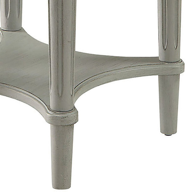 Table de bout charmante en ardoise antique avec tablette et tiroir de rangement classique