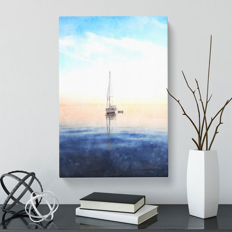 Lone Sailboat - Wrapped Canvas, 76cm H x 50cm W x 3cm D