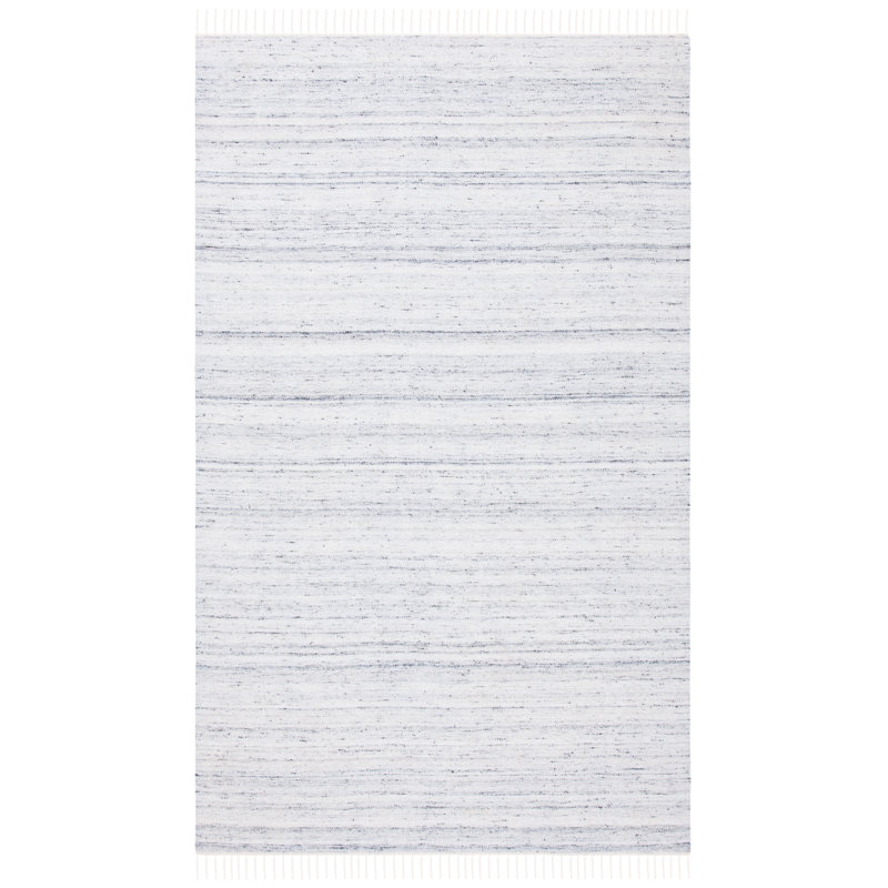 Starcher Hand Loomed Wool/Cotton Striped Rug in Light Gray, Rectangle 3' x 5'