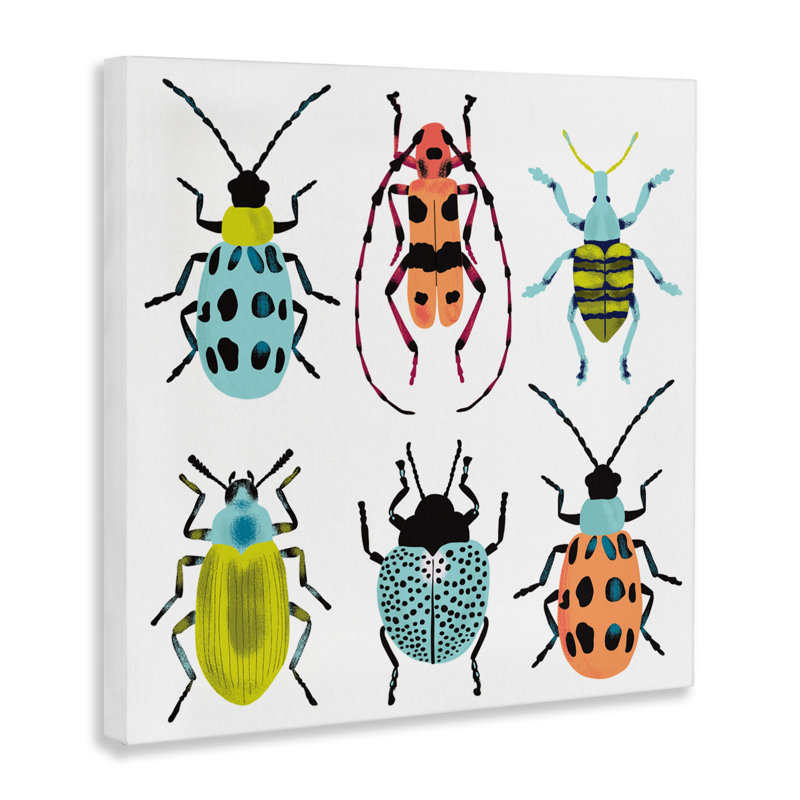 Beetles & Bugs Collection Canvas, design by Metka Hiti, 17" H x 17" W