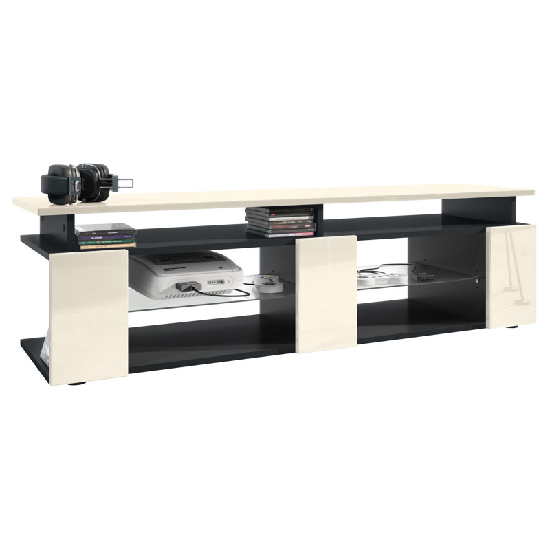 Mcclintock TV Stand for TVs up to 60", Black Matt/Cream