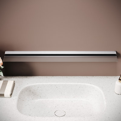 Triangle Glass and Aluminium Bracket Shelf