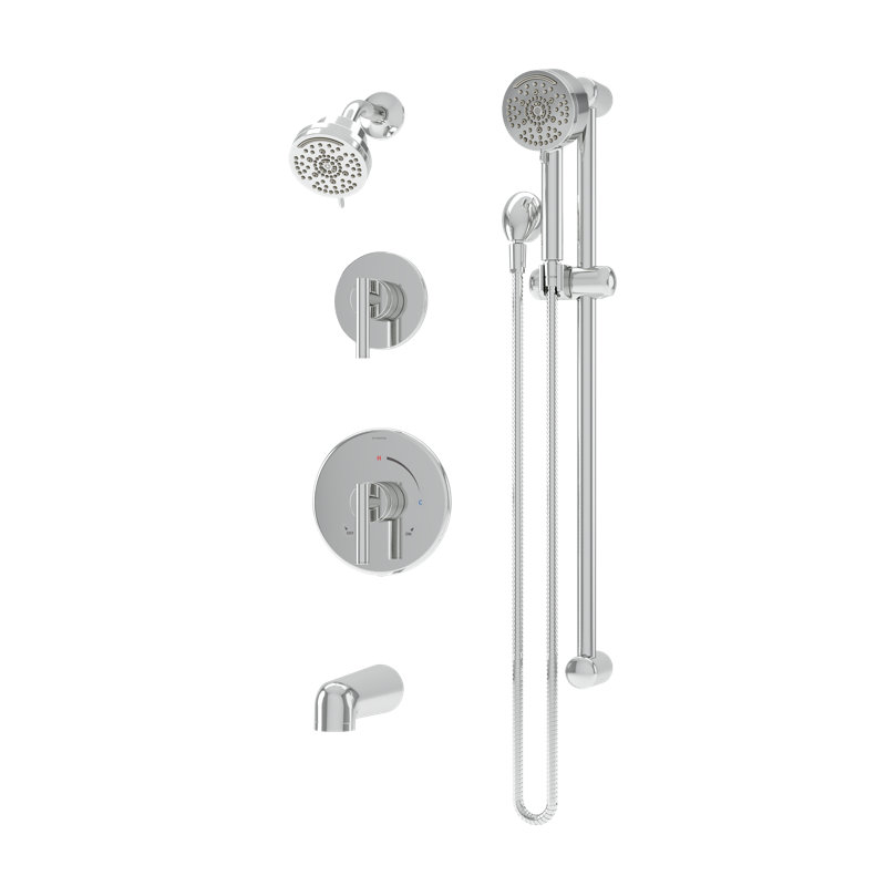 Garniture de système de douche Dia, Chrome poli, 1,5 gallons par minute