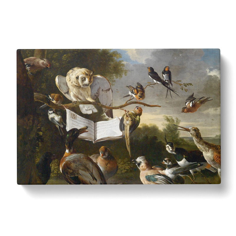 Owl Surrounded by Melchior DHondecoeter - Wrapped Canvas, 50cm H x 76cm W x 3cm D
