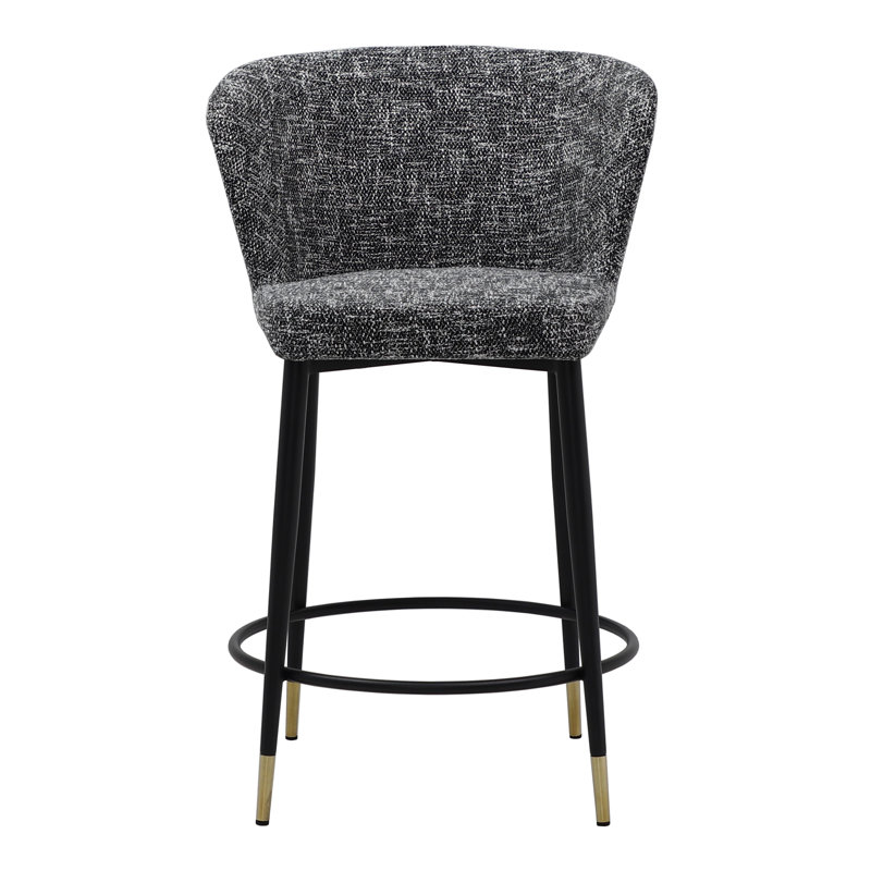 Tabouret de comptoir Condit Corsi 25,5 po, Gris, Noir et or