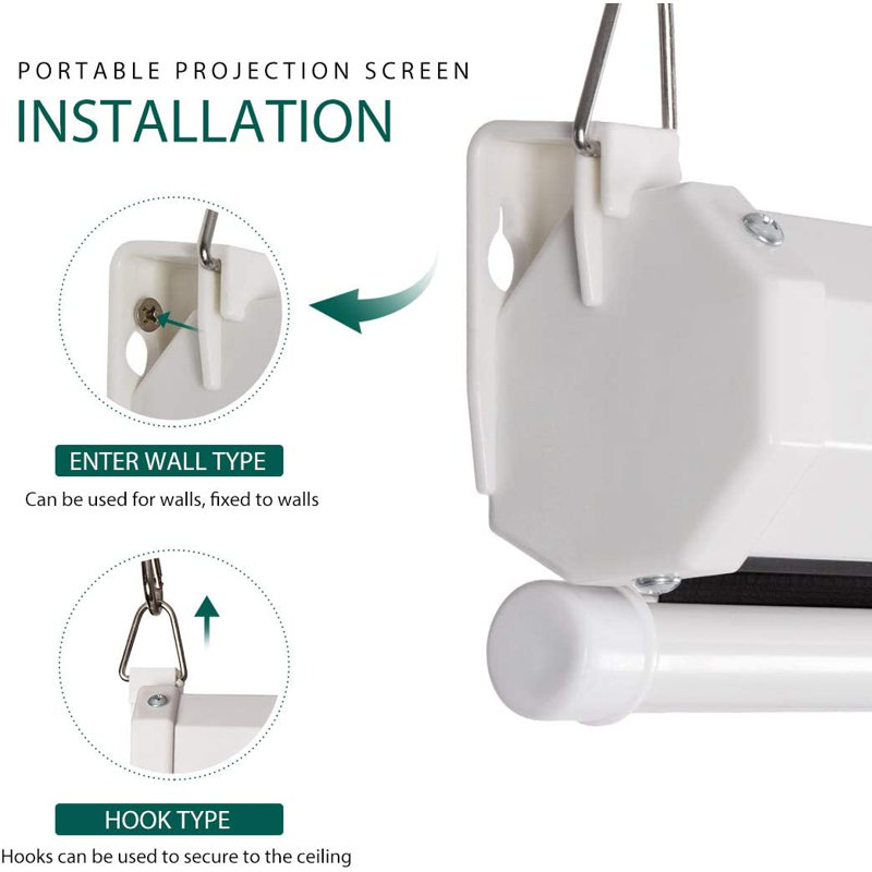 VIVOHOME Manual Projector Screen Projector Screen, 80" Diagonal (49" x 74")