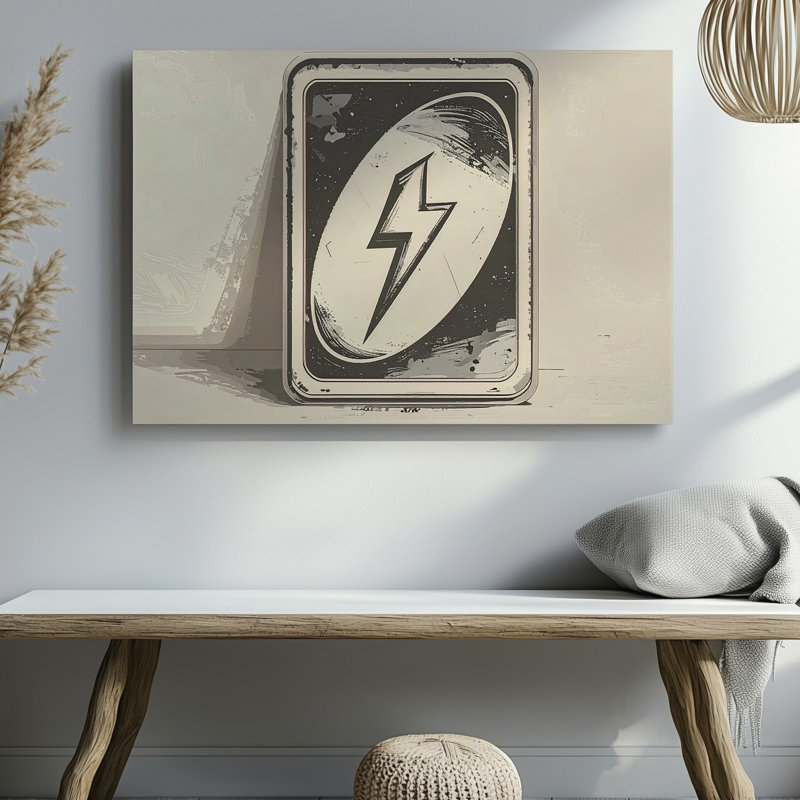 Art mural Uno Lightning Bolt, H 9 po x l 12 po