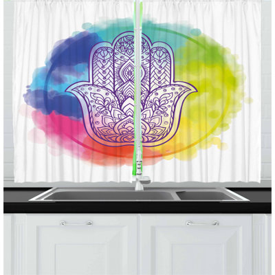 Ikat Pointed Kitchen Curtain