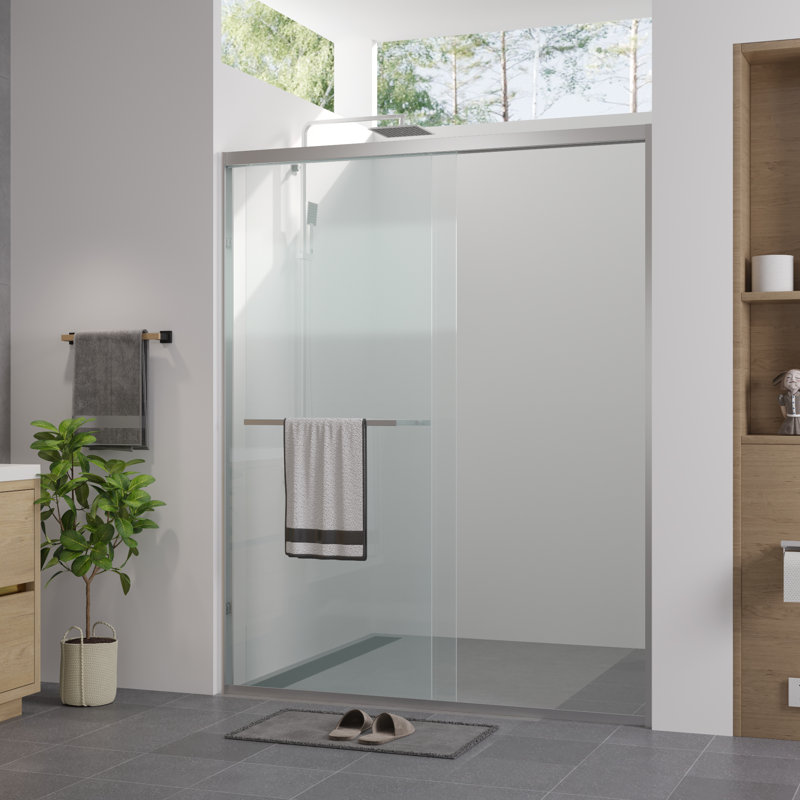 Porte de douche coulissante double en aluminium