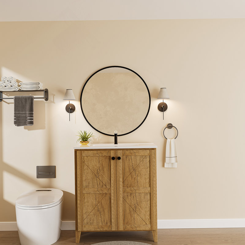 Armoire pliante avec évier en céramique, Chêne doré