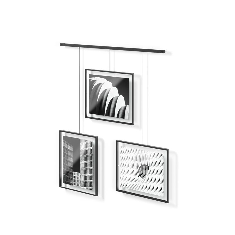 Black Iron Floating Wall Gallery Frame Set, 32"