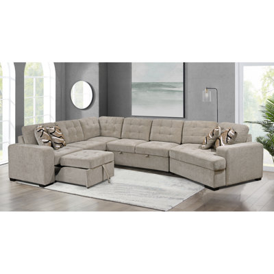 Modern Sofa 149" Sectional Large Upholstered U-Shape Sectional Sofa, Extra Wide Chaise Lounge Couch