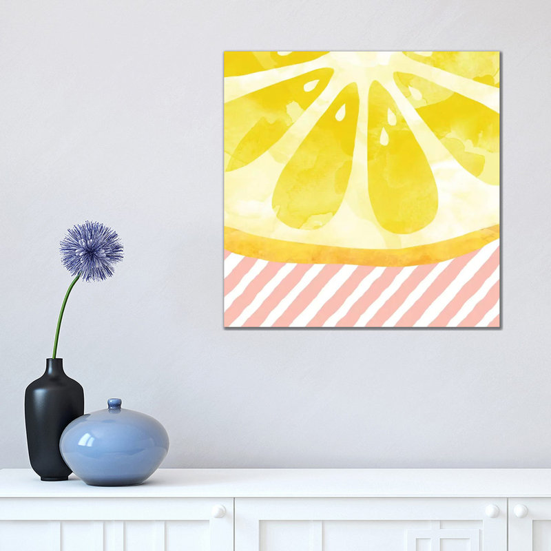 Lemon Abstract - Wrapped Canvas Painting, 45.72 cm H x 45.72 cm W