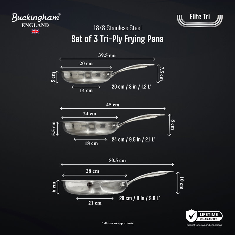 Stainless Steel Non-Stick Frying Pan Set