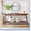 Console de style campagnard extra long de 70,9 pouces, table d'entrée en bois massif avec rangement ouvert à 2 niveaux, canapé rustique étroit pour le couloir et le salon-1992086174