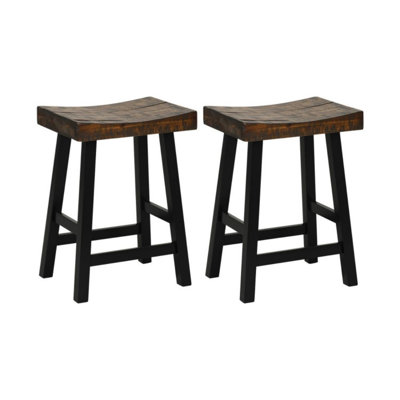 Siège de selle en bois massif avec assise incurvée et repose-pieds confortables