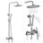 47"H Solid Brass Wall Mounted 3-Functions Exposed Complete Shower System with Slide Bar with Tub Spout-96003555