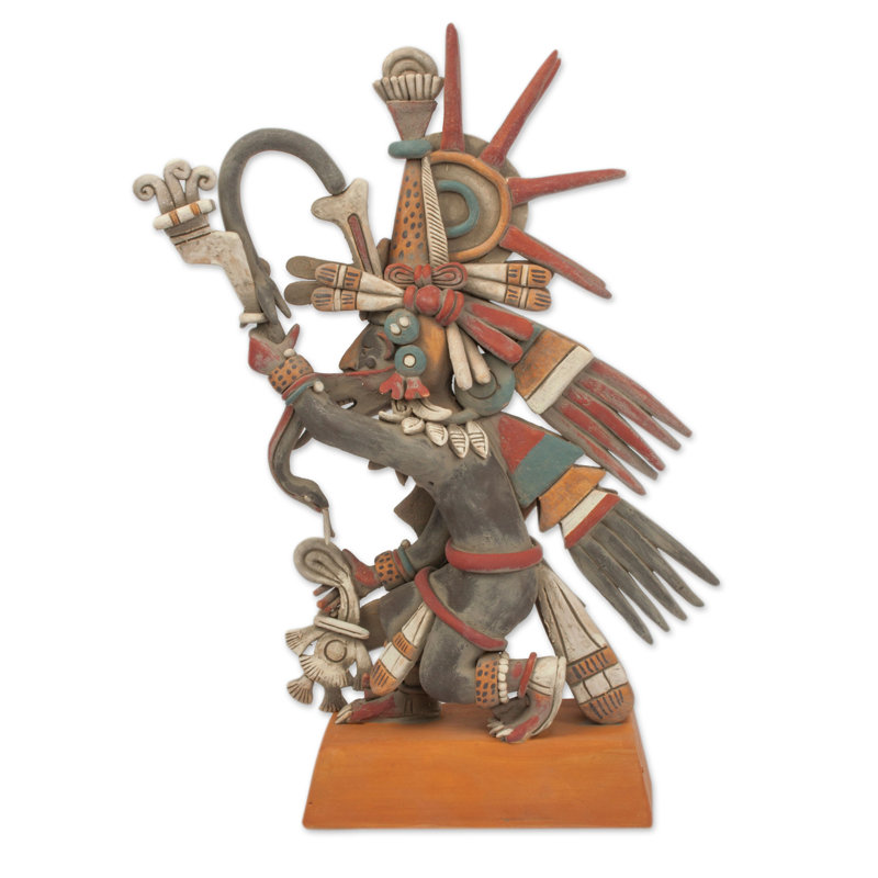 Figurine en céramique aztec dieu quetzalcoatl Proust