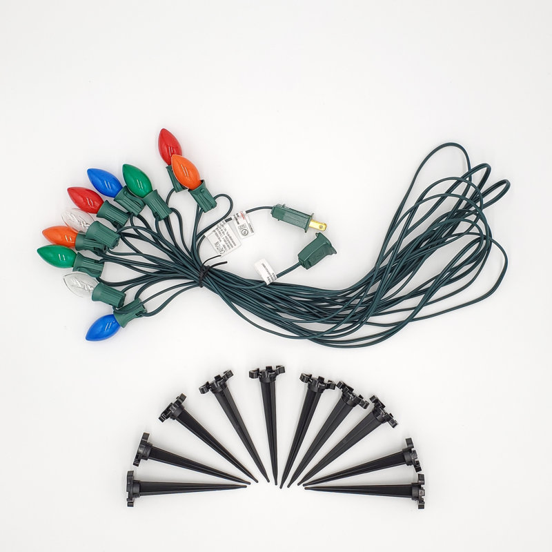 Electric Pathway Lights with 10 Bulbs, Multicolor
