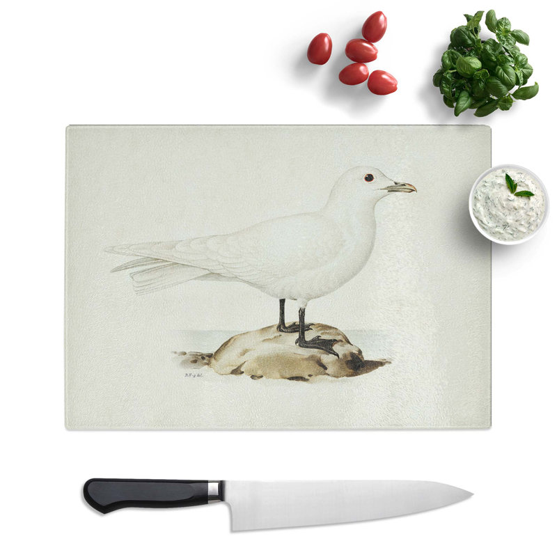 Tempered Glass Ivory Gull by Von Wright Chopping Board, 39 cm x 28.5 cm