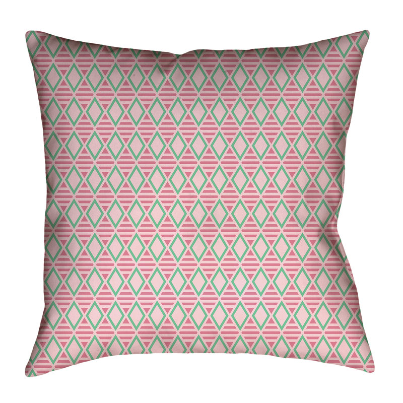 Coussin Katelyn Elizabeth, 36 po x 36 po, Rose / sarcelle