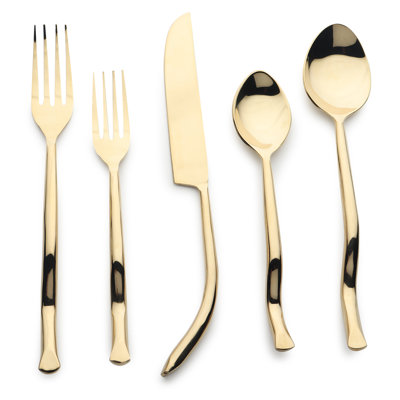 Inox Artisans Twig 5 Piece Flatware Set, Service for 1