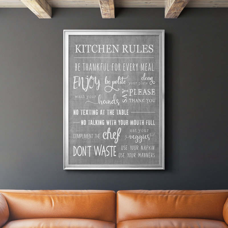 " Neutral Kitchen Rules ", 42.5" H x 30.5" W x 1" D, Silver