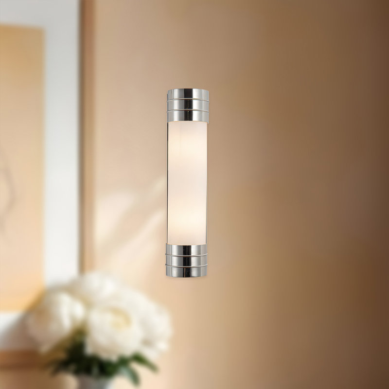 Éclairage pour meuble-lavabo 2 lumières Willard, Nickel poli, Opale mat