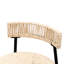 2 tabourets de comptoir en corde de papier tissés à la main. Style Chaises de bar pour appartement. Structure en métal noir, siège blanc crème. Et fonctionnelle à la maison. Polyvalent. Facile à installer