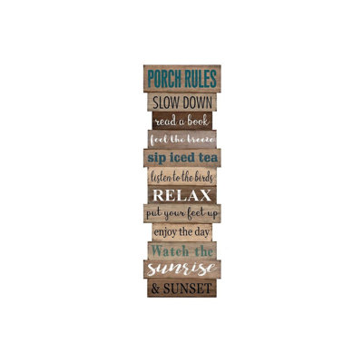Décoration murale "Porch rules" en bois
